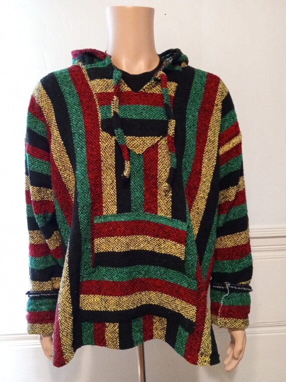 Vintage Original Senor Lopez Rasta Poncho Style Hoodie - Gem