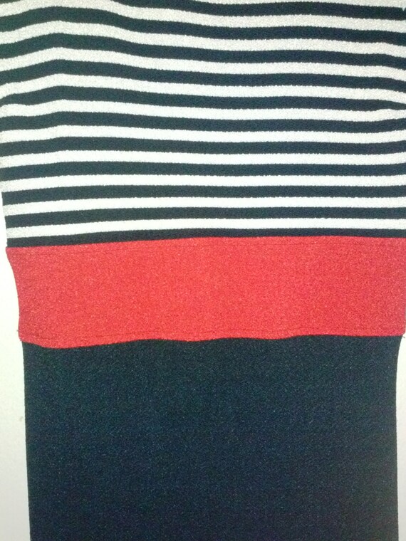 Vintage 90's Nautical Inspired Red and Blue Dress - image 3