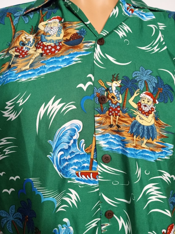 Mens Alvish Hawaiian Christmas Shirt medium