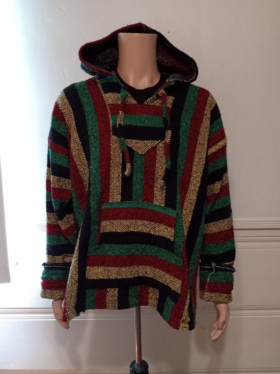 Vintage Original Senor Lopez Rasta Poncho Style Hoodie - Gem