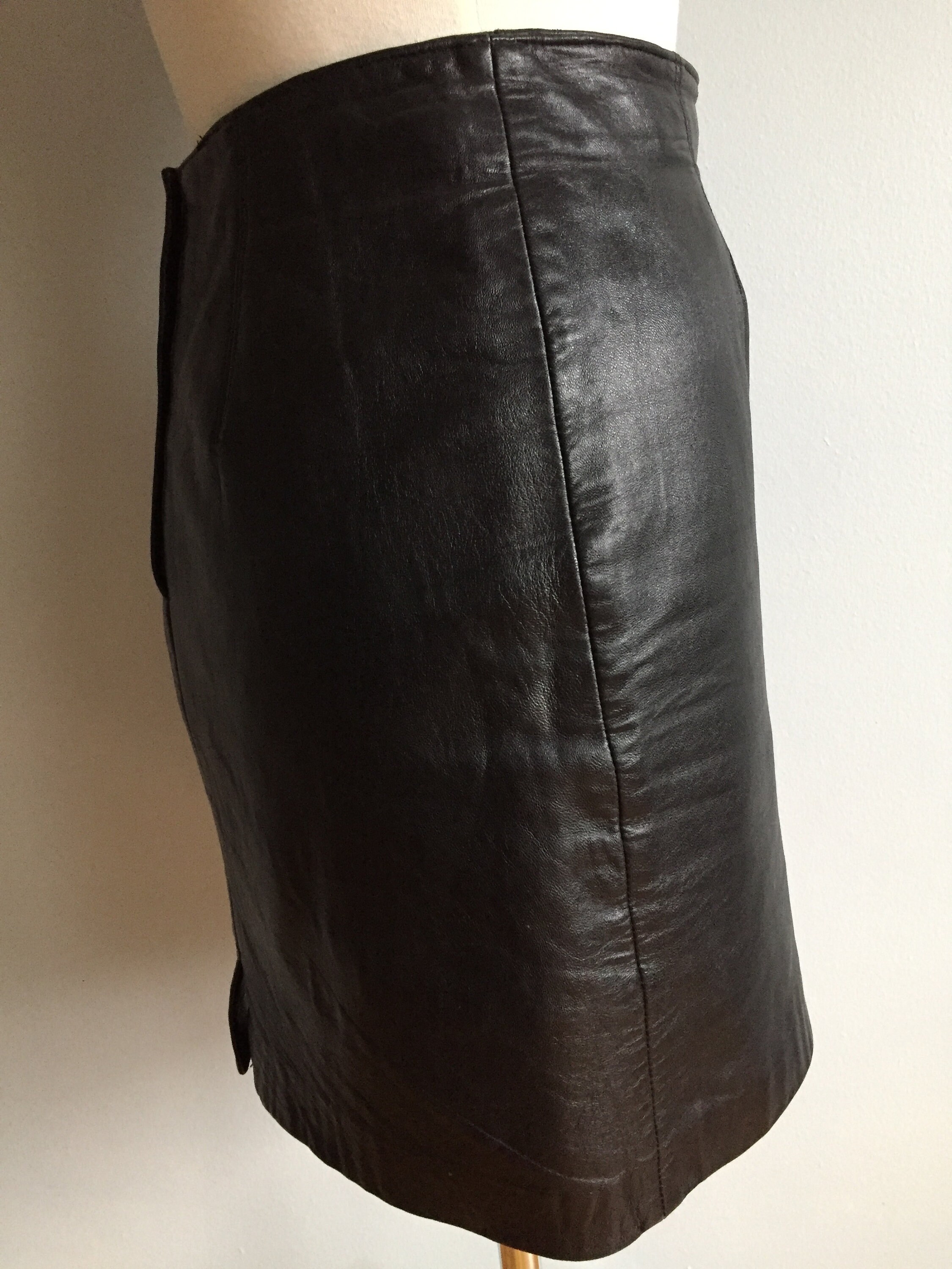 2000's 'the Olde Hide House Acton' Black Leather Skirt Etsy Canada