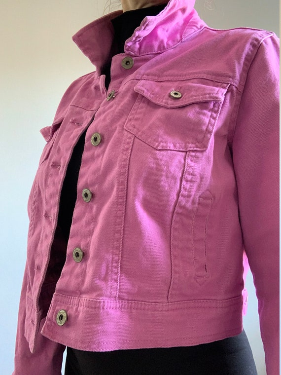 90's Vintage Pink denim crop jacket