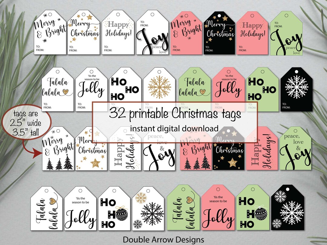 Printable Christmas Tags, Holiday Printable Tags, Printable Tags ...
