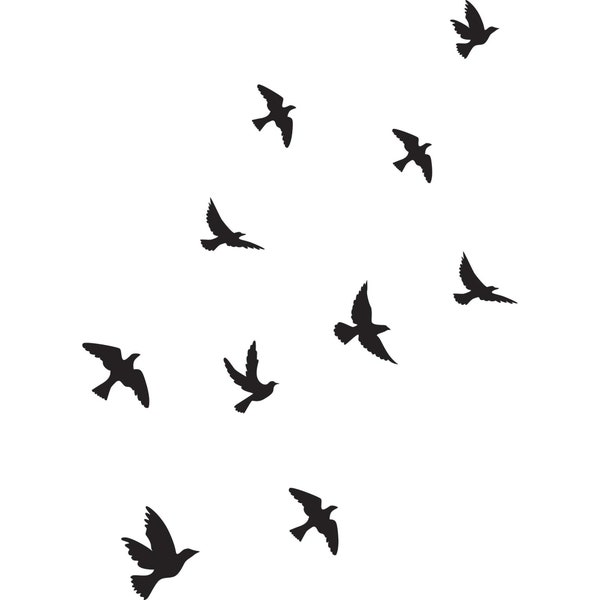 Oiseau Silhouette pochoir, fichier svg oiseau, pochoir oiseau comprend jpg, png, eps, svg, dfx. des dossiers