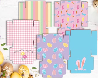 Easter printable gift boxes, small box DIY, bundle of 5 Easter-themed