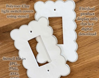 Scalloped Light Cover Stencil (svg, jpg, png, DXF Files) (Digital Download)