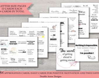 Motivational Quotes Printable: 106 Positive Affirmations (Digital PDF Download)