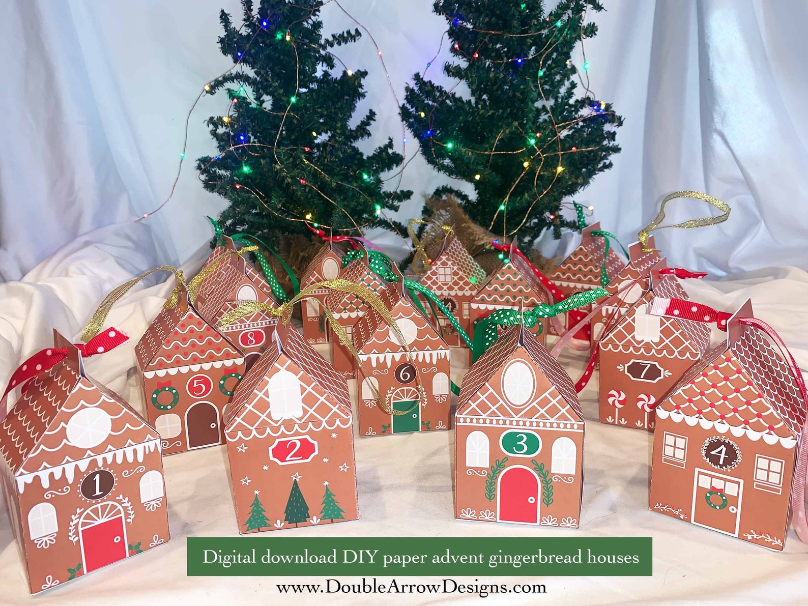 Printable Advent Paper Houses DIY Paper Christmas Etsy