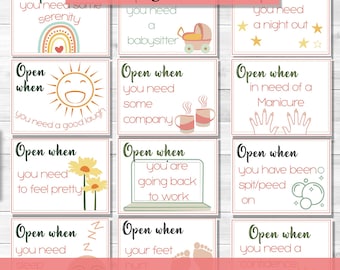 Open When envelope labels- New Mom- Dad or parent|  Instant Download pdf letter size