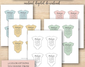 Editable Baby Shower Favor Tags: Printable PDF Templates (Digital Download)