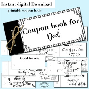 Cupones imprimibles para el Día del Padre (descarga instantánea en formato PDF)