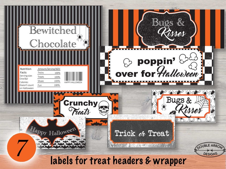 Halloween Printable Labels for Care Package Instant Download Pdf Letter
