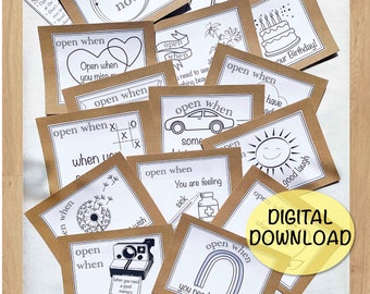 Open When labels- For A Best Friend | open when envelopes | Instant Download pdf letter size