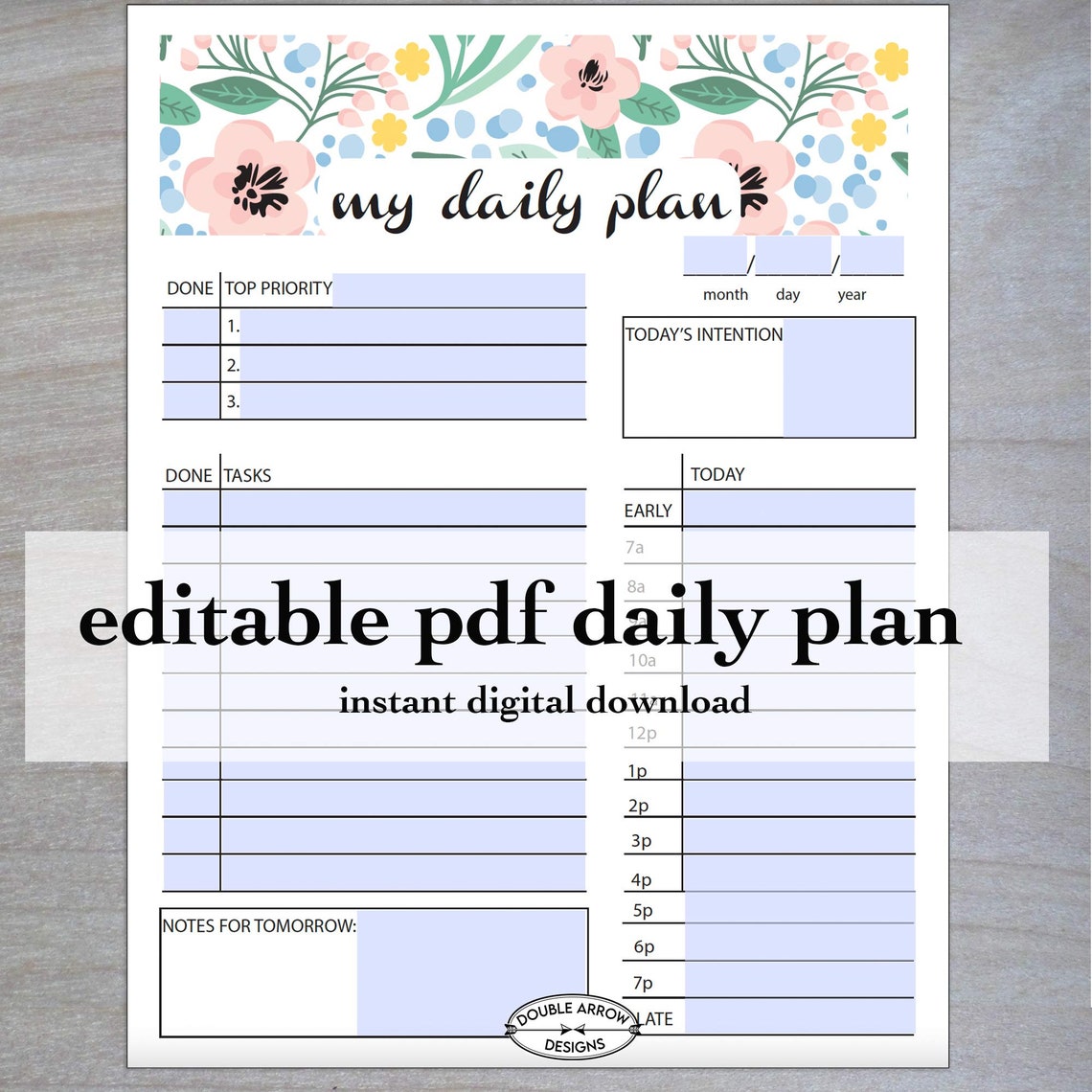 Editable Planner Printable Instant Download Pdf Letter Size - Etsy