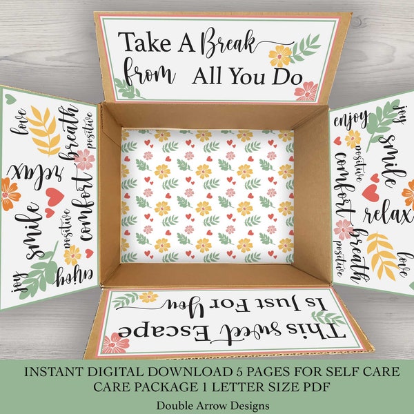 Care package printable labels for self care. Self care package labels | Instant Digital Download.  1 pdf letter size
