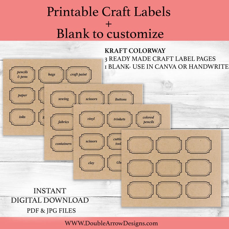 Trinket Label Printable Craft Labels, Customizable for Supplies, Instant Download ...
