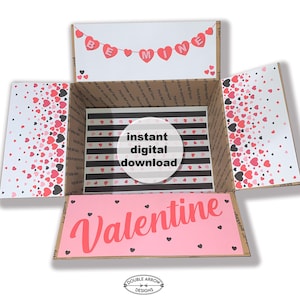 Valentinstag druckbare Etiketten Pflegepaket, Einsatz, Geschenkboxetiketten, Pflegepaketklappen, College-Care-Pakete, druckbare Boxetiketten