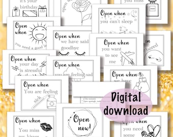 Open When envelope labels- Boyfriend/Girlfriend/spouse | open when envelopes | Instant Download pdf letter size