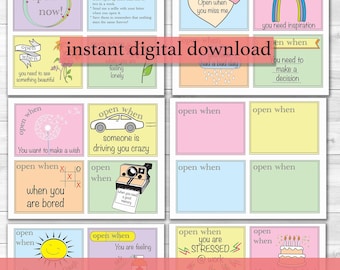 Open When Letter Labels | Friend Gift (PDF Printable Set