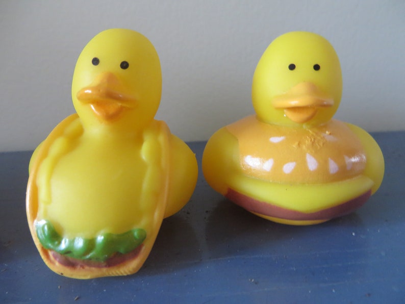 Fast food rubber duckies hot dog french fries taco Etsy