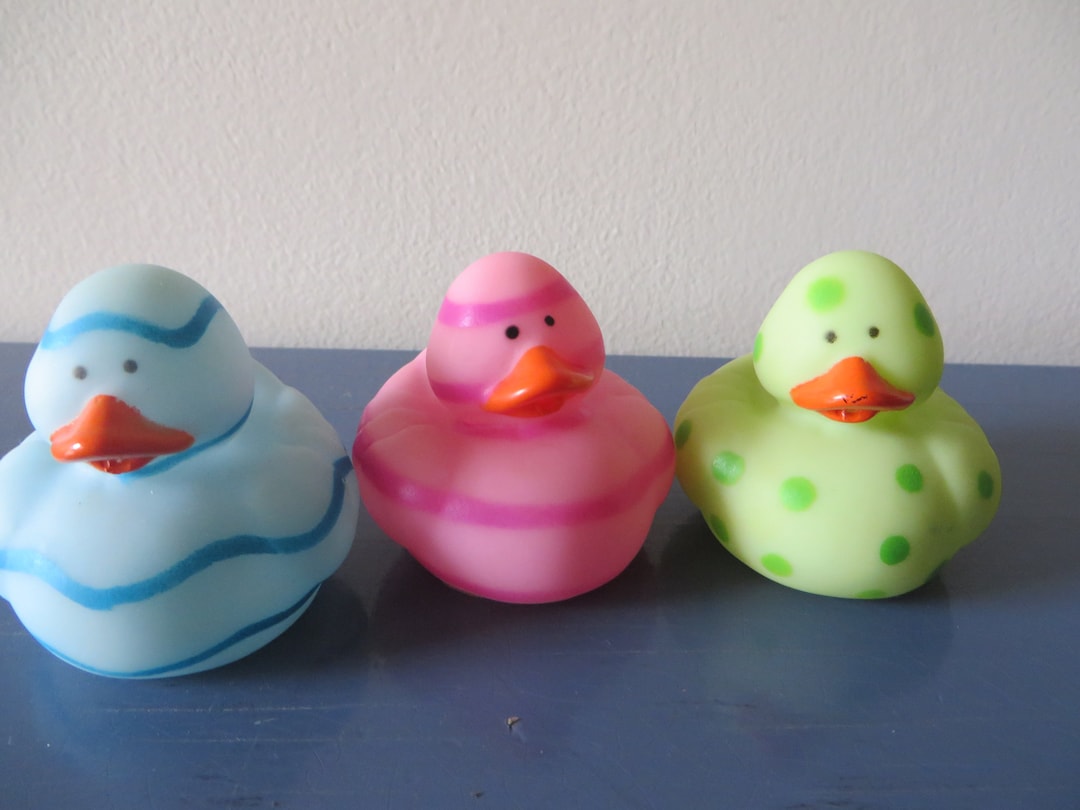 Three Easter Egg Painted Rubber Ducks. Easter Rubber Duckies Etsy