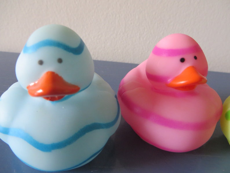 Three Easter Egg Painted Rubber Ducks. Easter Rubber Duckies Etsy