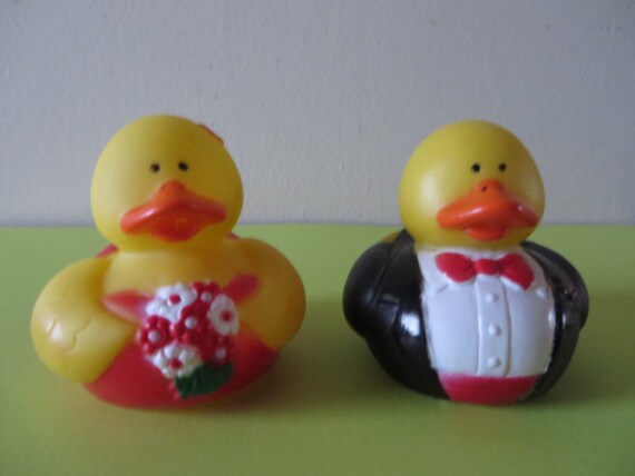 Mariage Fête Canards En Caoutchouc Jeune Mariée Le Marié - 