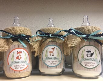 Rustic Woodland Forest Baby Animals Mason Jar Cookie Mix Party Favors