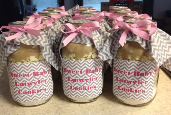Pink Gray Chevron Oatmeal Chocolate Chip Mason Jar Cookie Etsy