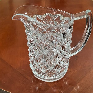 Vintage Diamond Point Glass Pitcher