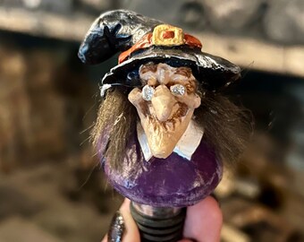 Witch WineStopper: Handcrafted Resin Wine & Liquor Bottle Stopper