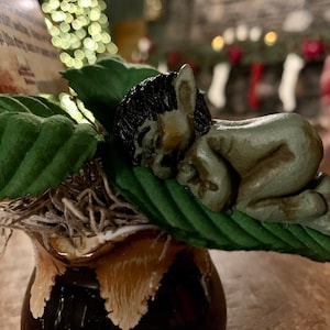 Baby Goblin Sprout in Miniature Ceramic Succulent Pot