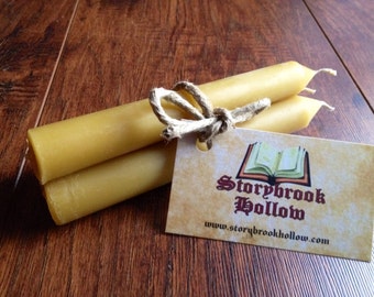 Velas artesanales de cera de abeja orgánica pura de 15 cm (3 unidades), estilo tradicional.