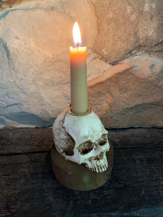 Skull on sale candlestick holder