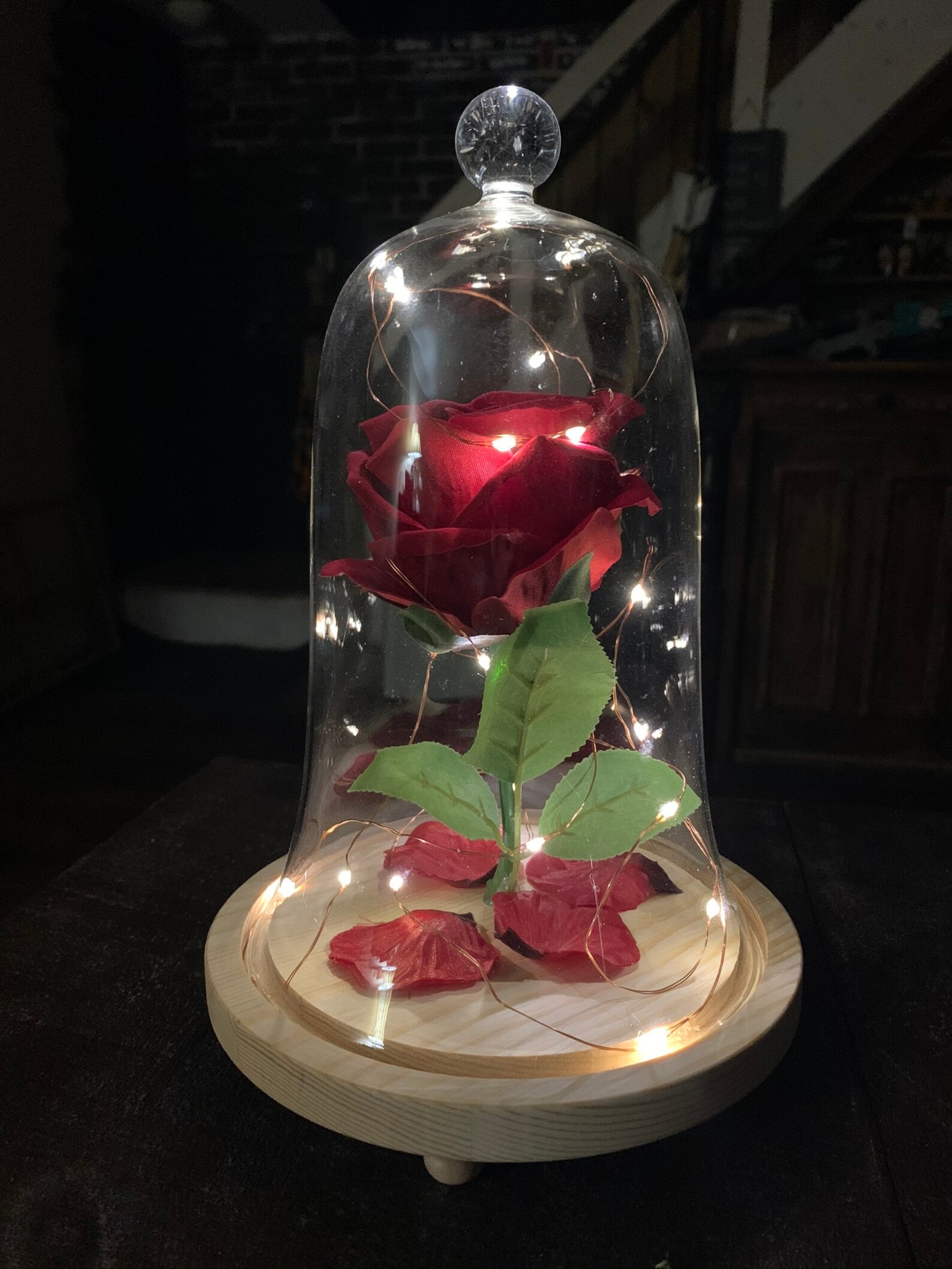 Enchanted Rose Beauty & the Beast Illuminated Life Size Rose Etsy
