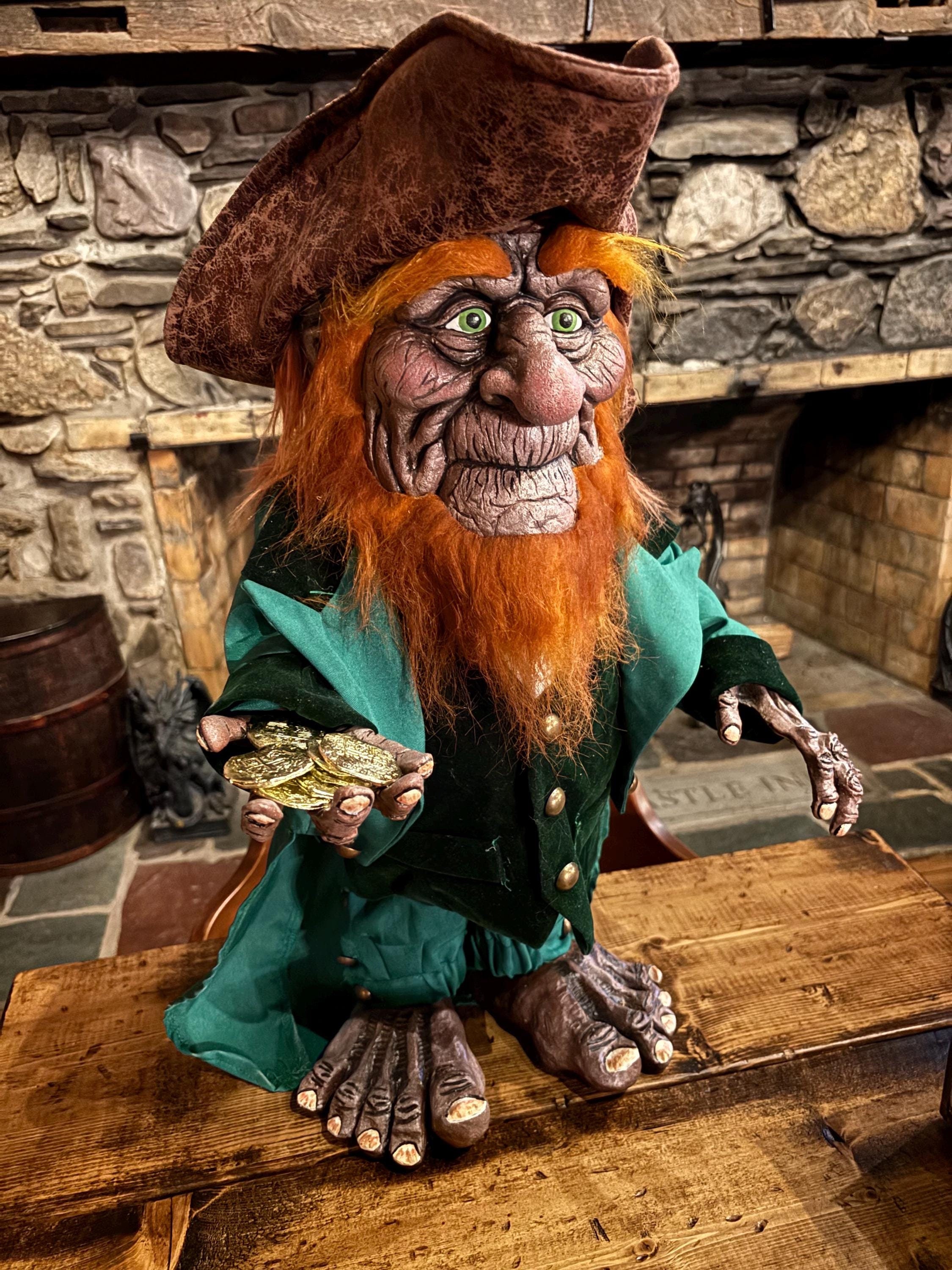 Authentic Irish Leprechaun - Life Size OOAK Art Doll 24" Tall