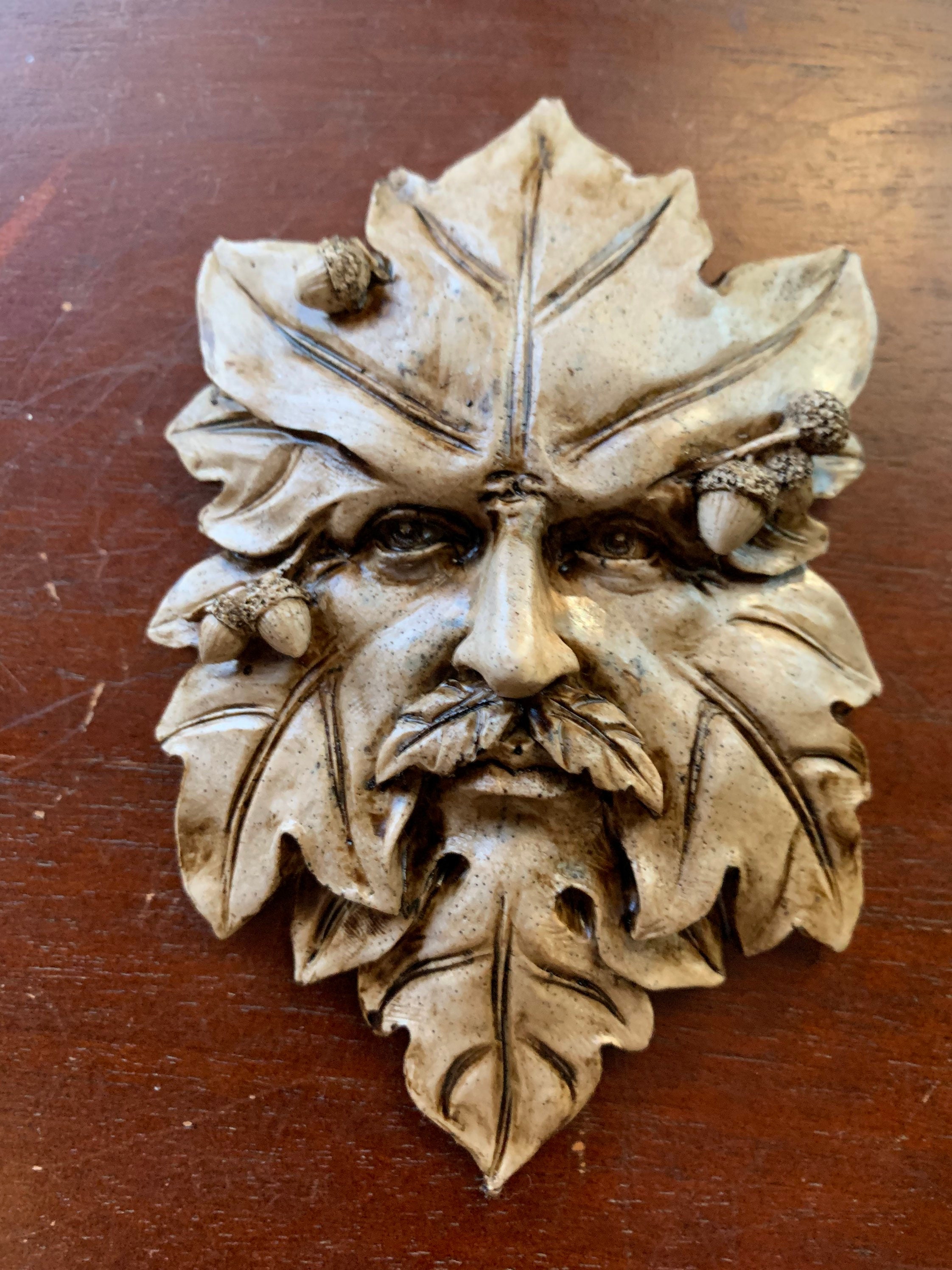 Guaranteed 100 Authentic Green Man Wall Hanging Plaque Terracotta Leaf