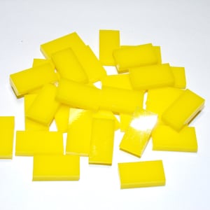 30 pc - 1/4&quot; x 1/2&quot; Stained Glass Mosaic Tiles – Solid Yellow - #5130