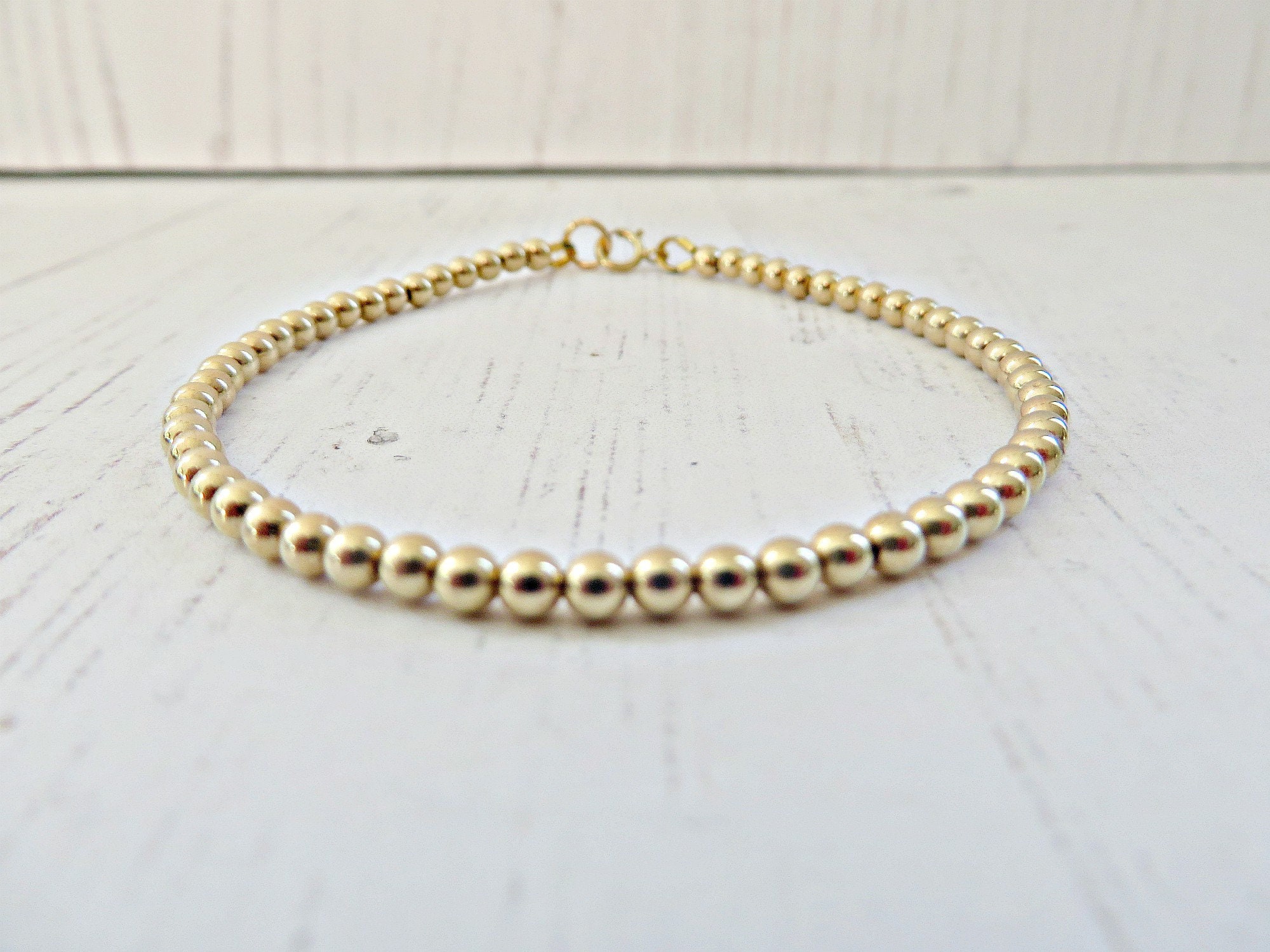 3mm gold bead bracelet 3mm rose gold bead bracelet 3mm Etsy