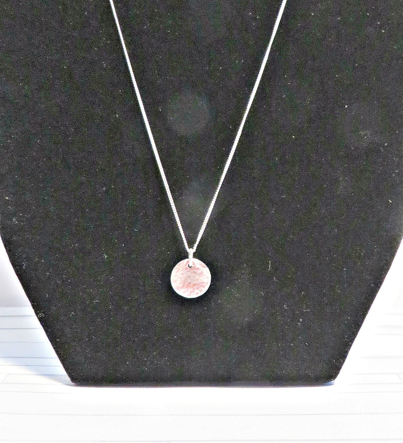 Silver Disc Pendant Fine Silver Pendant Hammered Disc Etsy UK