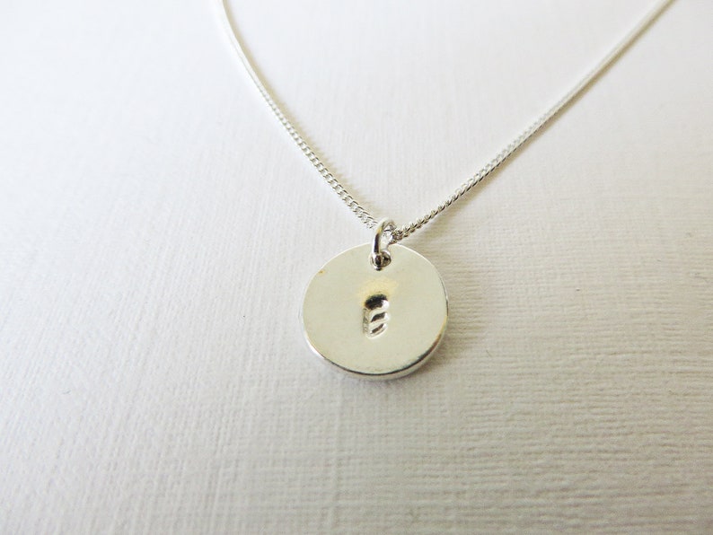 Silver Childs Initial Pendant on 14 