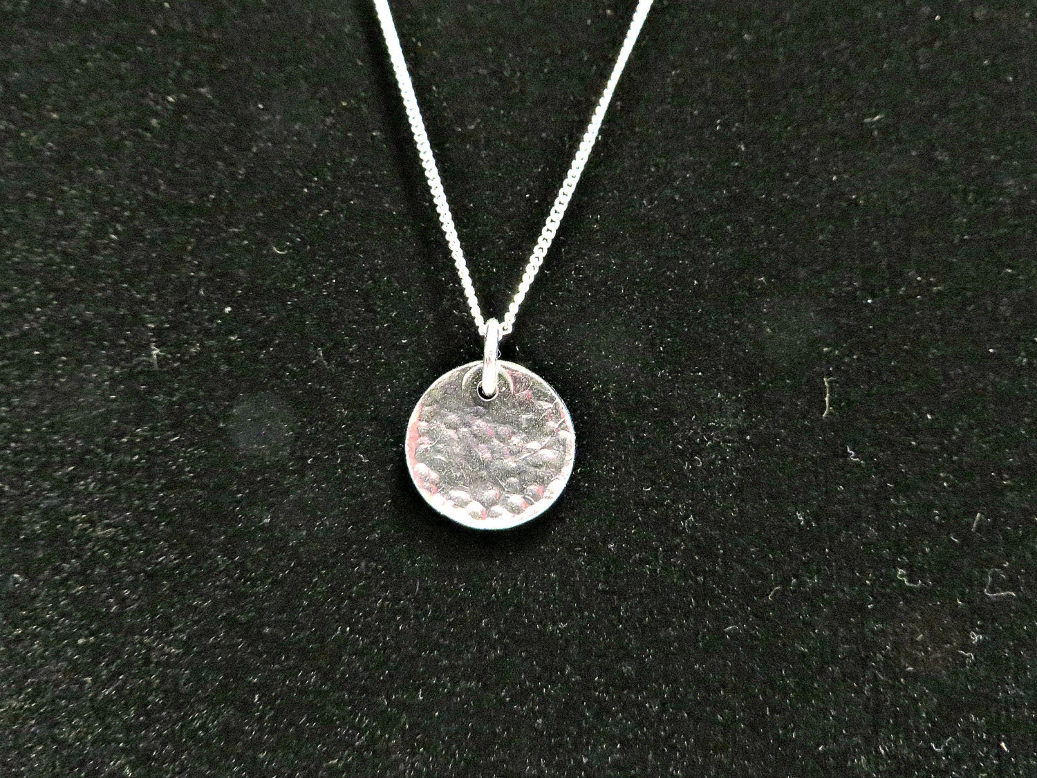 Silver Disc Pendant Fine Silver Pendant Hammered Disc Etsy UK