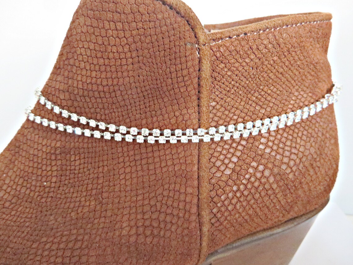 Boot Anklet Crystal Boot Chain Boot Bracelet Boot Ankle Etsy