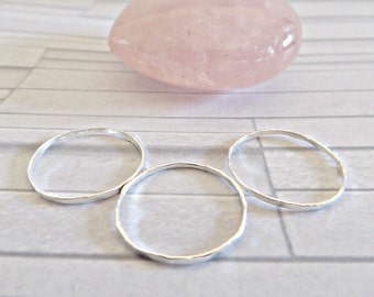 1mm sterling silver ring, Skinny silver ring, Thin stacking ring, Recycled silver, Handmade in the UK