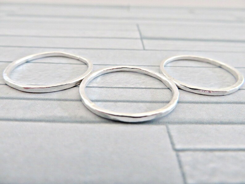 Silver Stacking Rings Fine Silver Skinny Rings Fine Silver Etsy