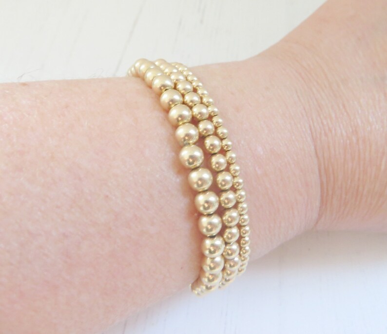 3mm gold bead bracelet 3mm rose gold bead bracelet 3mm Etsy