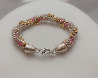 Rosenquarz häkeln Armband