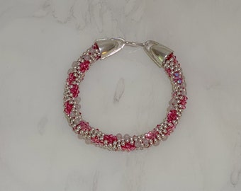 Rosa Sterling Splitter häkeln Armband