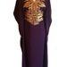 Dark Purple Moroccan handmade Kaftan for women, cotton kaftan Maxi Dress with gold embroidery, one size fits from medium to 2XL 