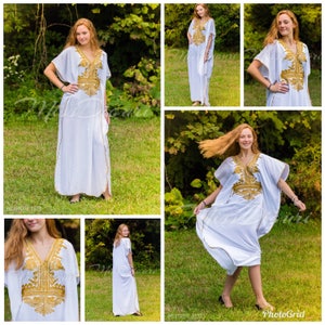 Big Sale Handmade Cotton Moroccan kaftan Dress for women, Boho Maxi Dress, party wear Sexy Coverup. Maternity wear, African Dress image 2